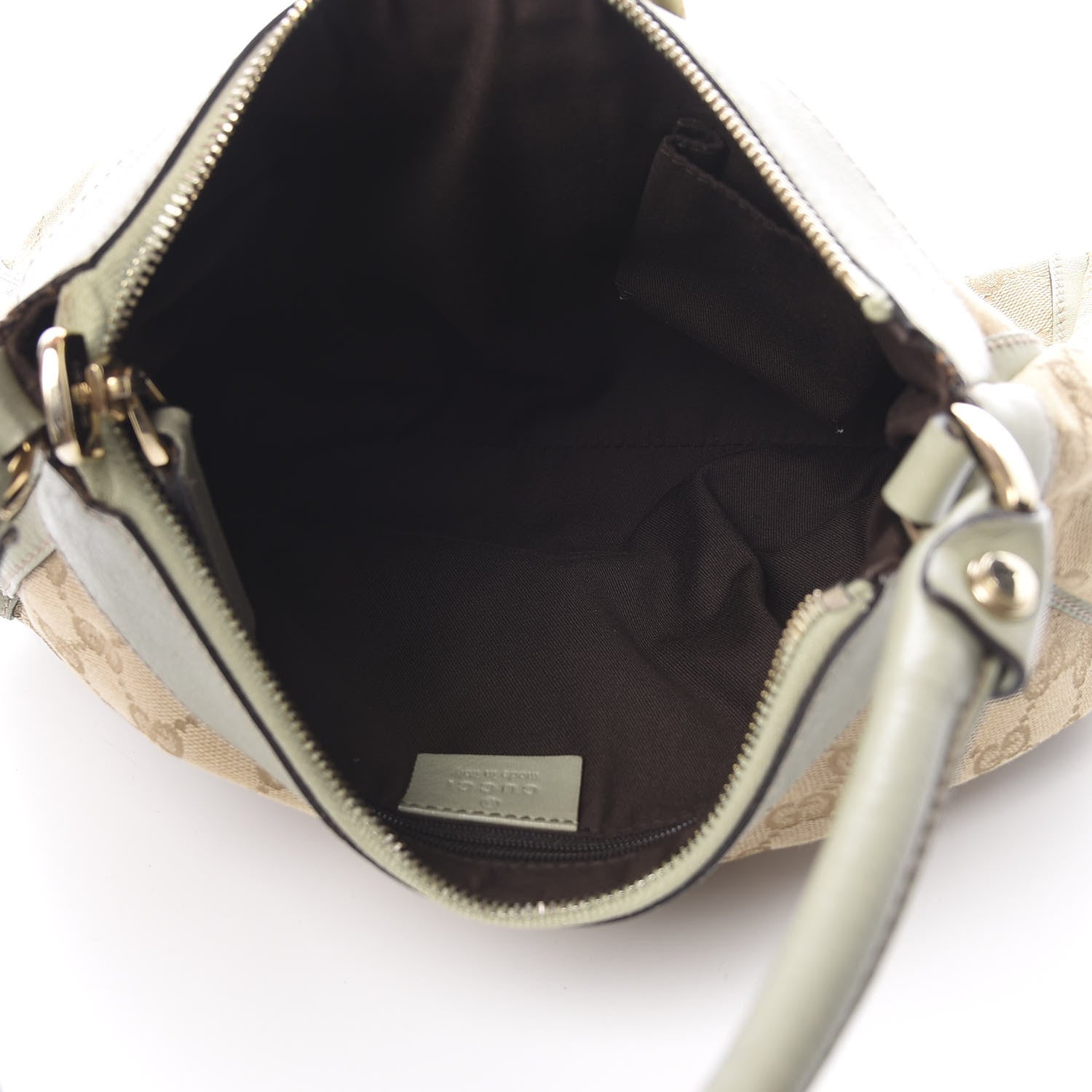 Gucci Monogram Medium D Gold Ring Hobo Mint Green 5 of 15