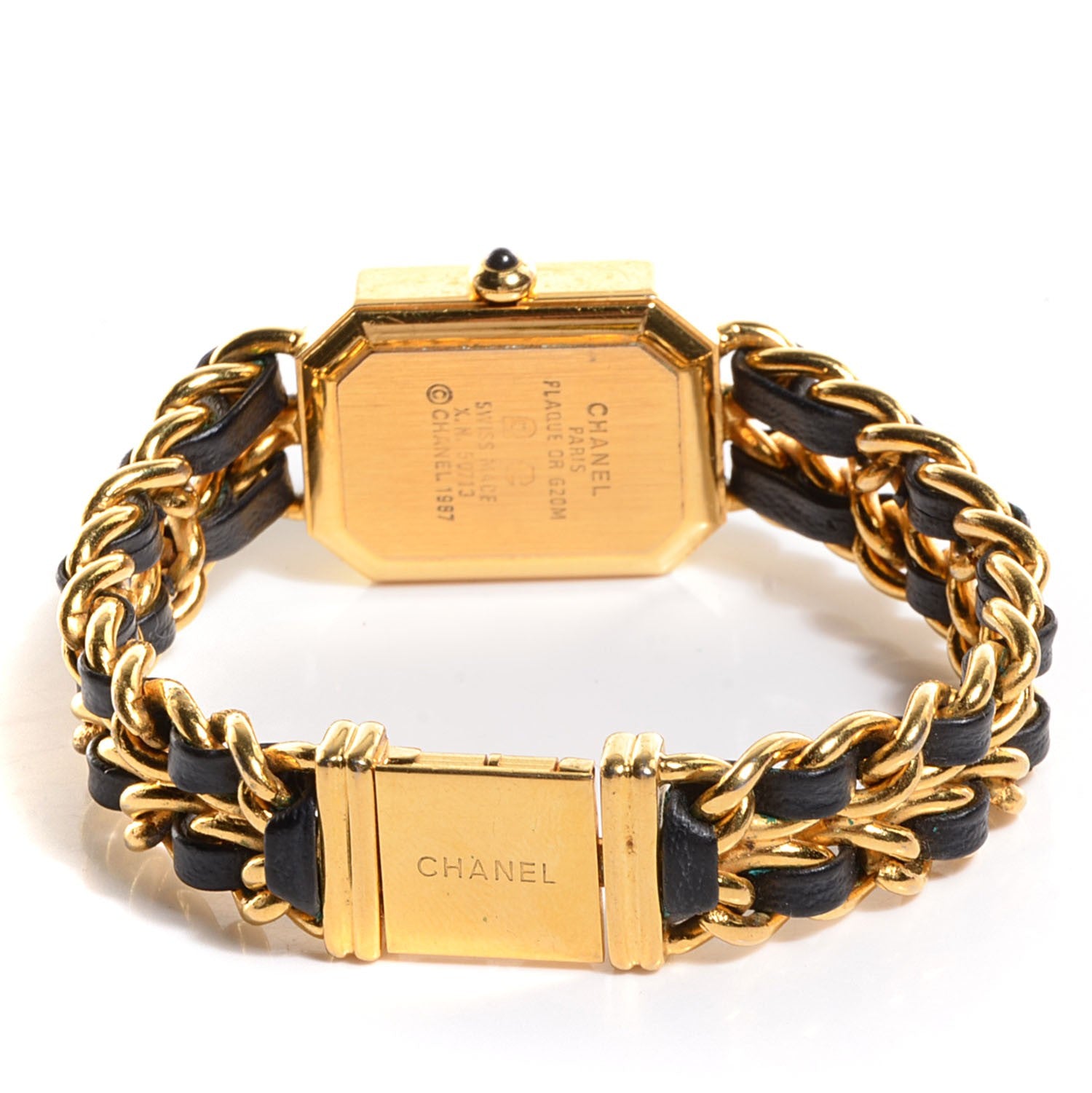 Chanel Stainless Steel Lambskin 20mm Chain Premiere Quartz Watch Gold M 2 of 7