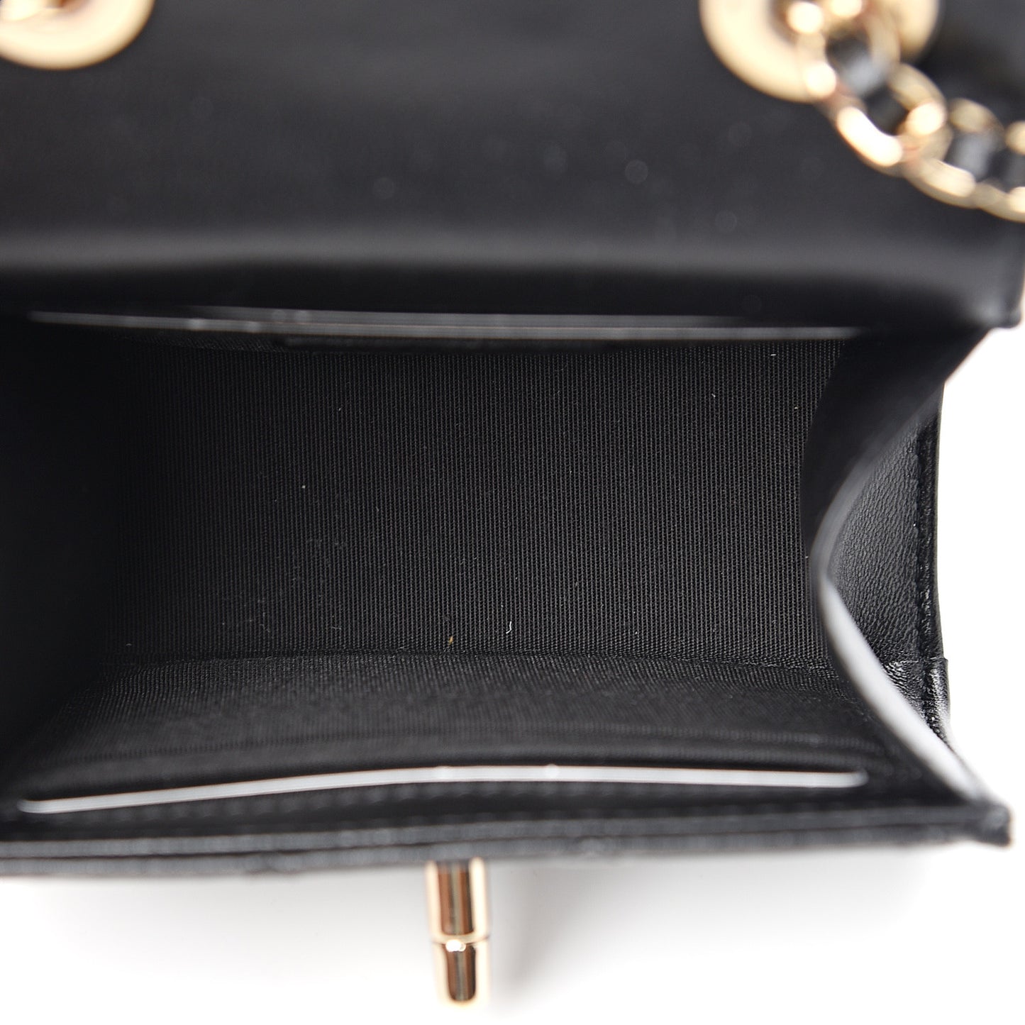 Lambskin Quilted Mini Trendy CC Chain Wallet Black