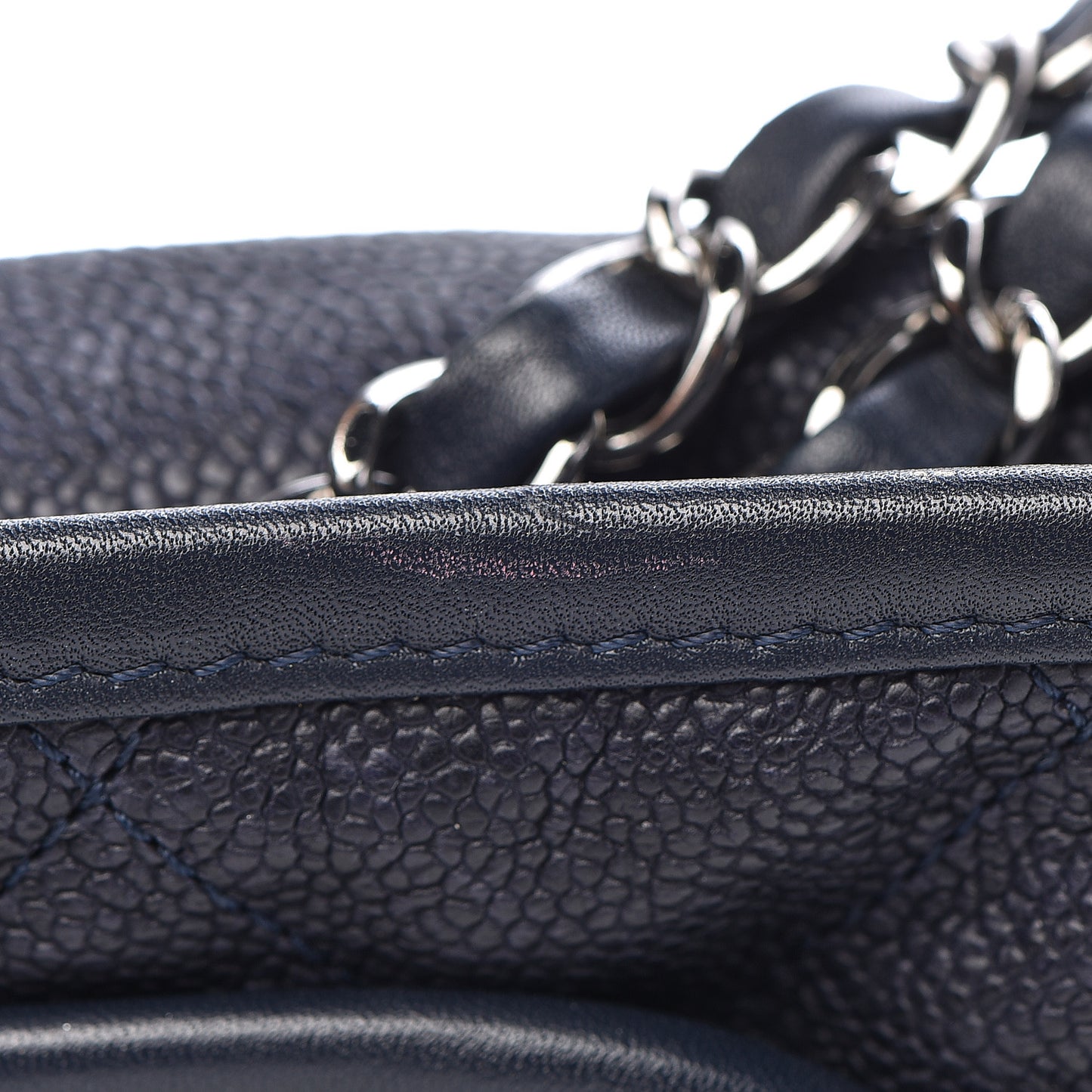 Caviar Quilted Large French Riviera Flap Dark Navy Blue