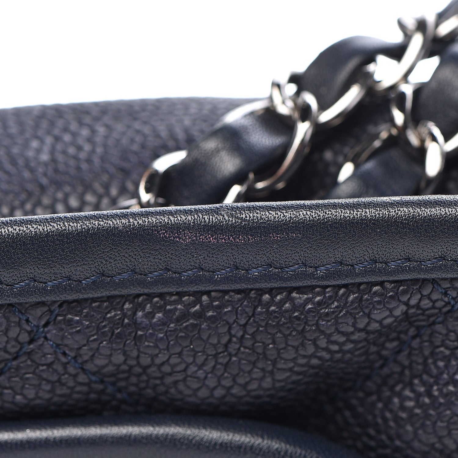 Chanel Caviar Quilted Large French Riviera Flap Dark Navy Blue 14 of 15