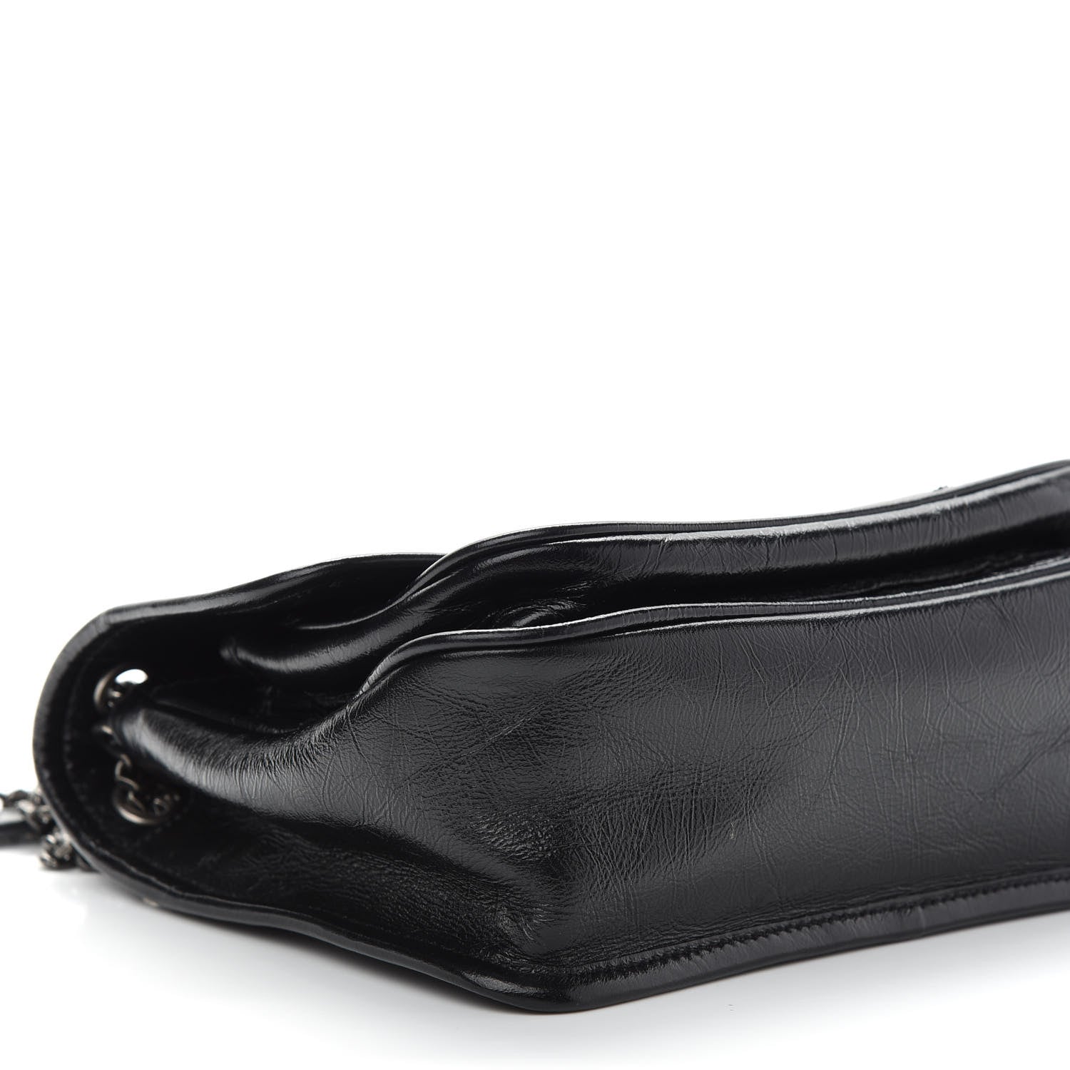 Saint Laurent Crinkled Calfskin Matelasse Monogram Baby Niki Chain Satchel Black 7 of 8