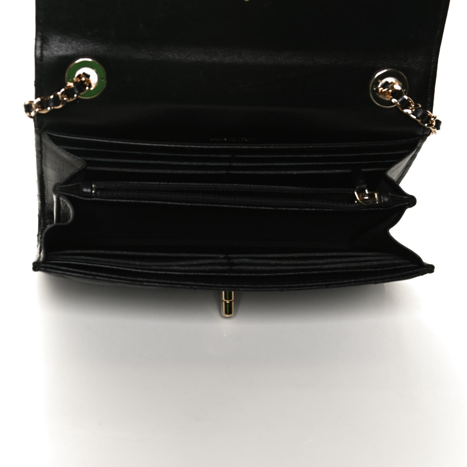 Chanel Lambskin Chevron Quilted Trendy CC Wallet On Chain WOC Black 5 of 12