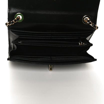 Chanel Lambskin Chevron Quilted Trendy CC Wallet On Chain WOC Black 5 of 12
