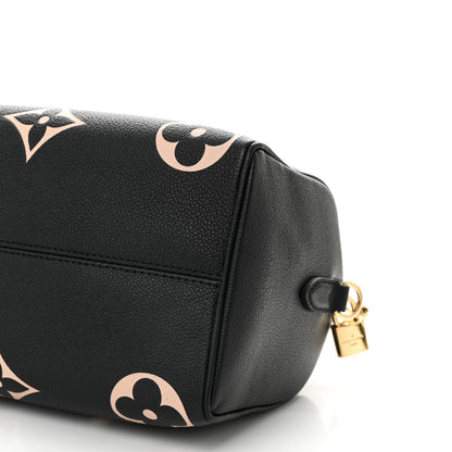 Louis Vuitton Empreinte Monogram Giant Speedy Bandouliere 25 Black Beige 9 of 9