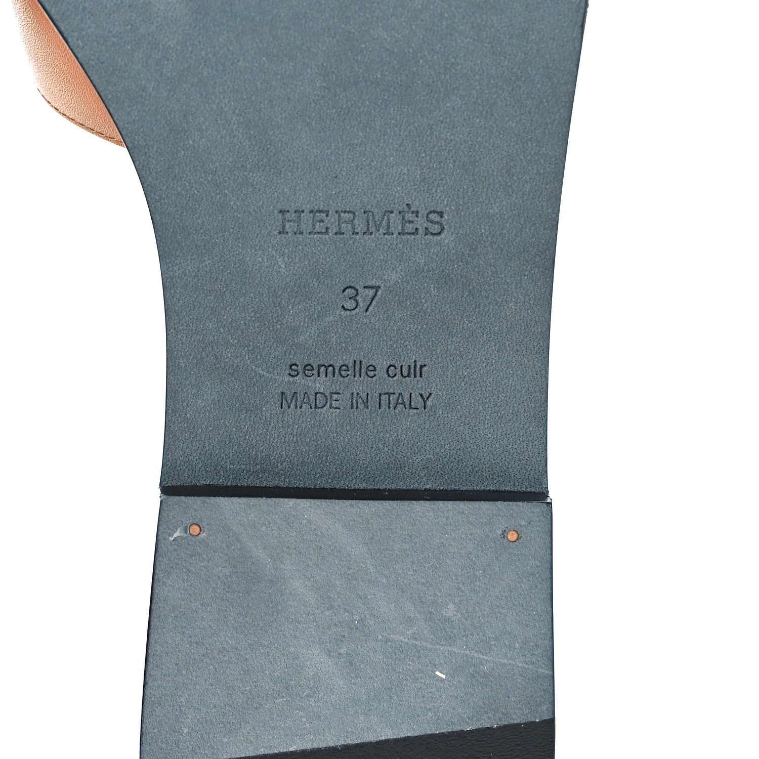 Hermes Calfskin Giulia Sandals 37 Naturel 10 of 11