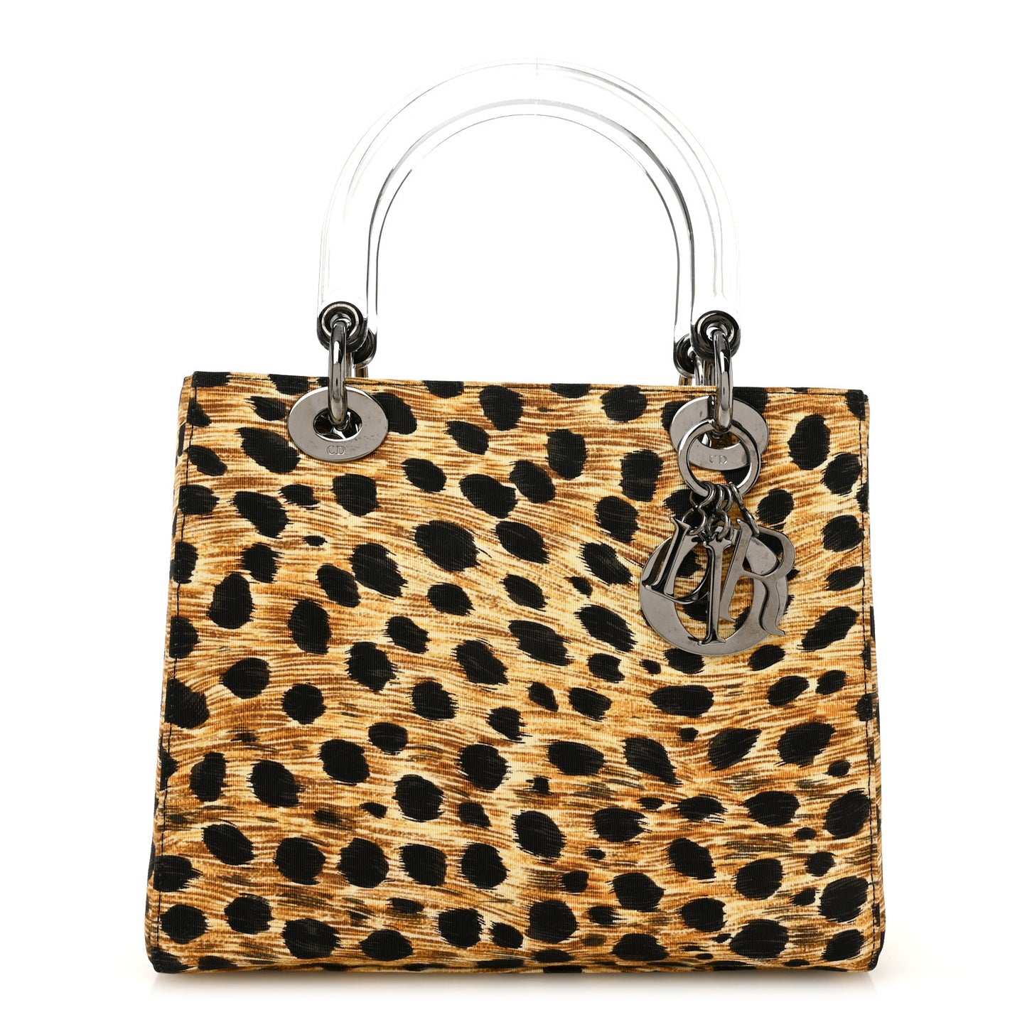 Canvas Leopard Print Medium Lady Dior