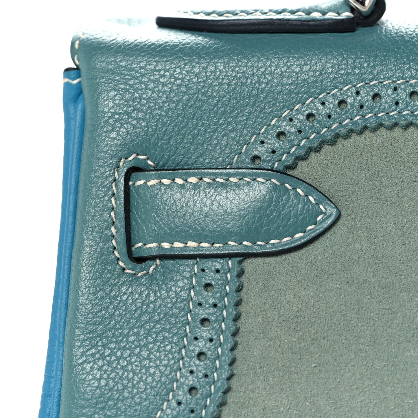 Veau Doblis Taurillon Clemence Evergrain Ghillies Kelly Retourne 32 Turquoise Ciel