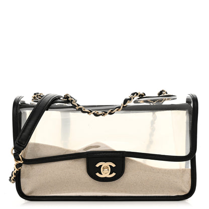 Chanel Lambskin PVC Medium Coco Sand Flap Black 1 of 11