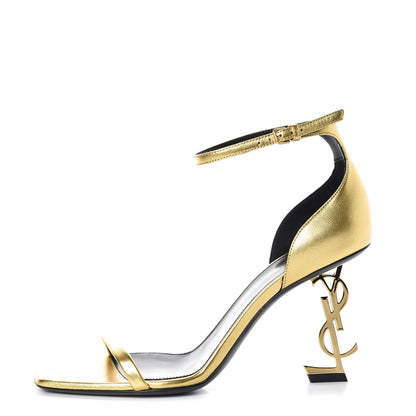 Saint Laurent Calfskin Opyum Sandals 37 Oro 1 of 8