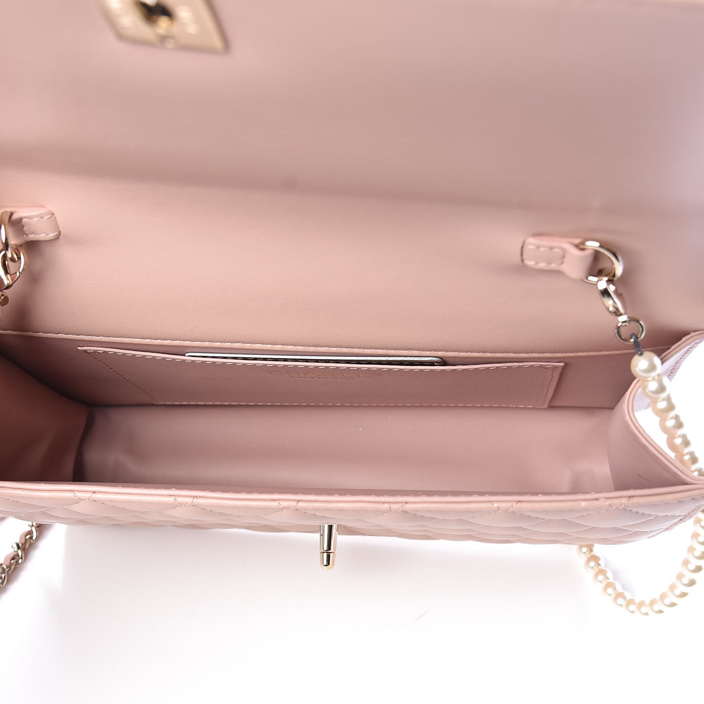 Lambskin Quilted Fantasy Pearl Flap Nude