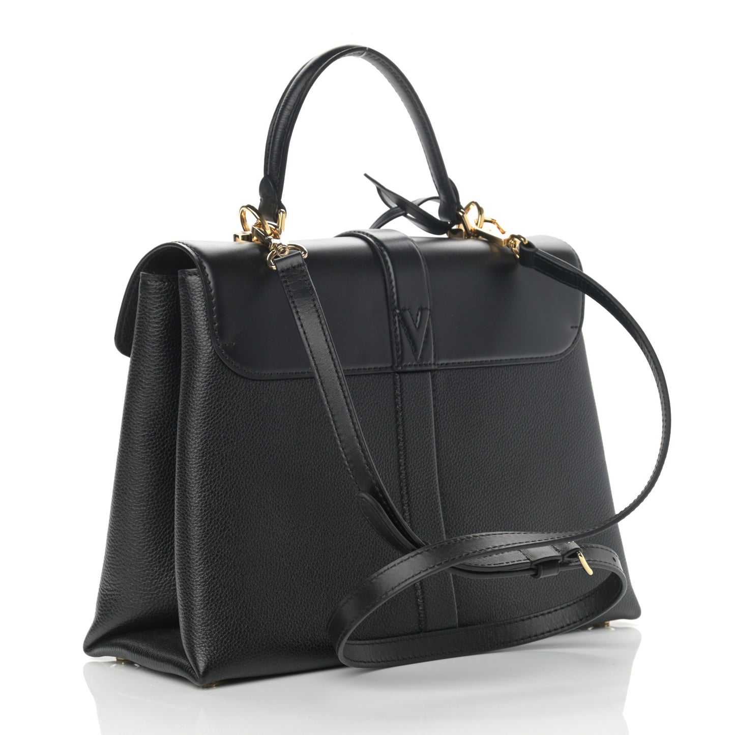 Grained Smooth Calfskin Rose Des Vents MM Black
