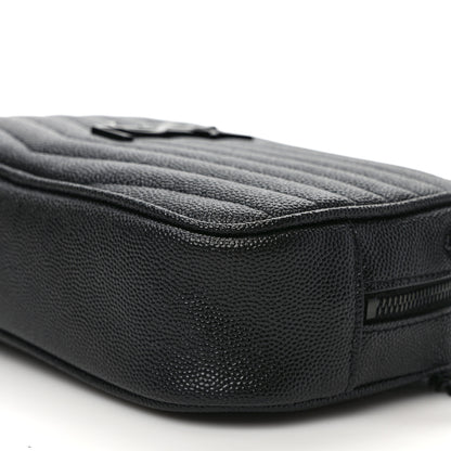 Saint Laurent Grain De Poudre Matelasse Monochrome Monogram Mini Lou Camera Bag Black 9 of 12