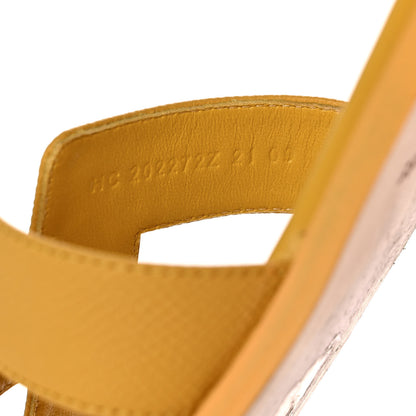 Hermes Epsom Oran Sandals 39.5 Jaune Sable 8 of 12