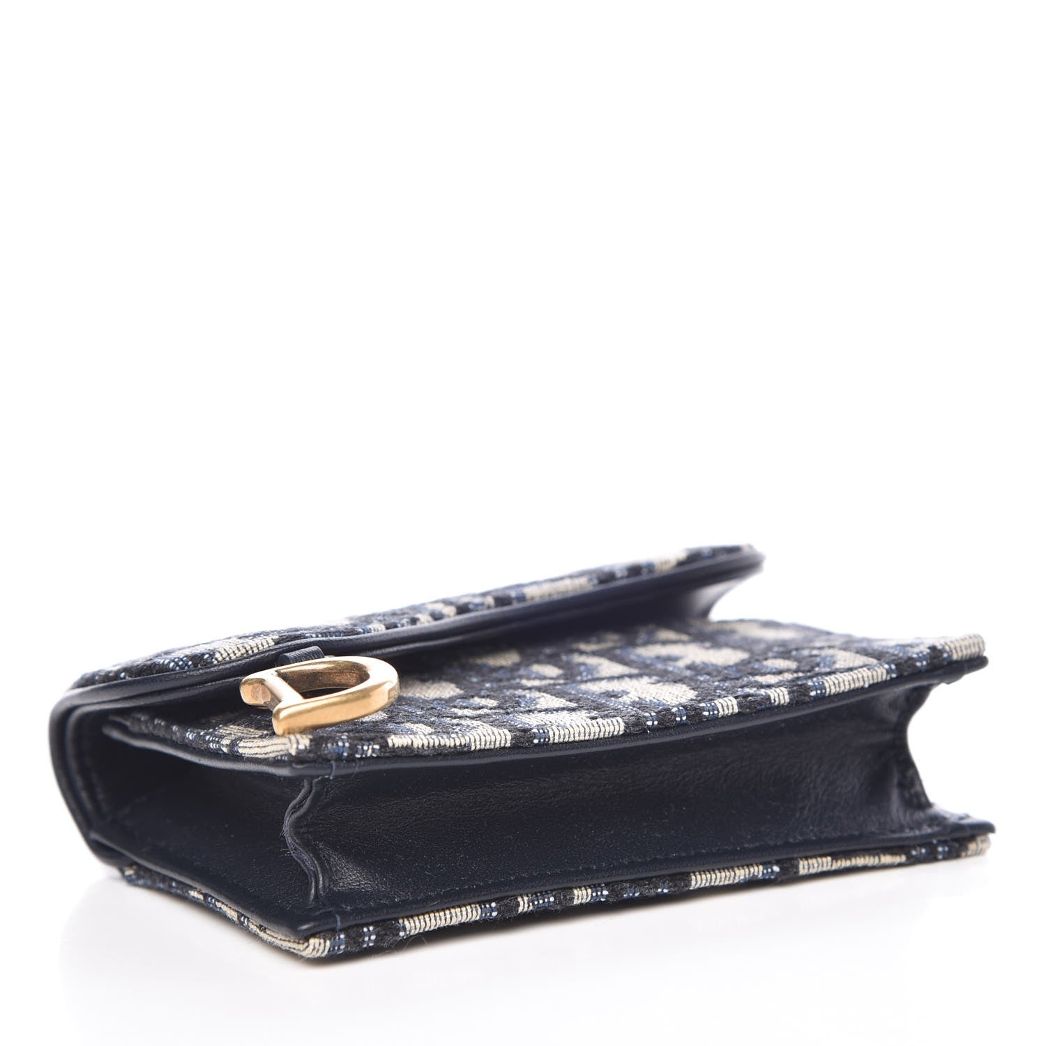 Christian Dior Oblique Saddle Card Holder Blue 4 of 8