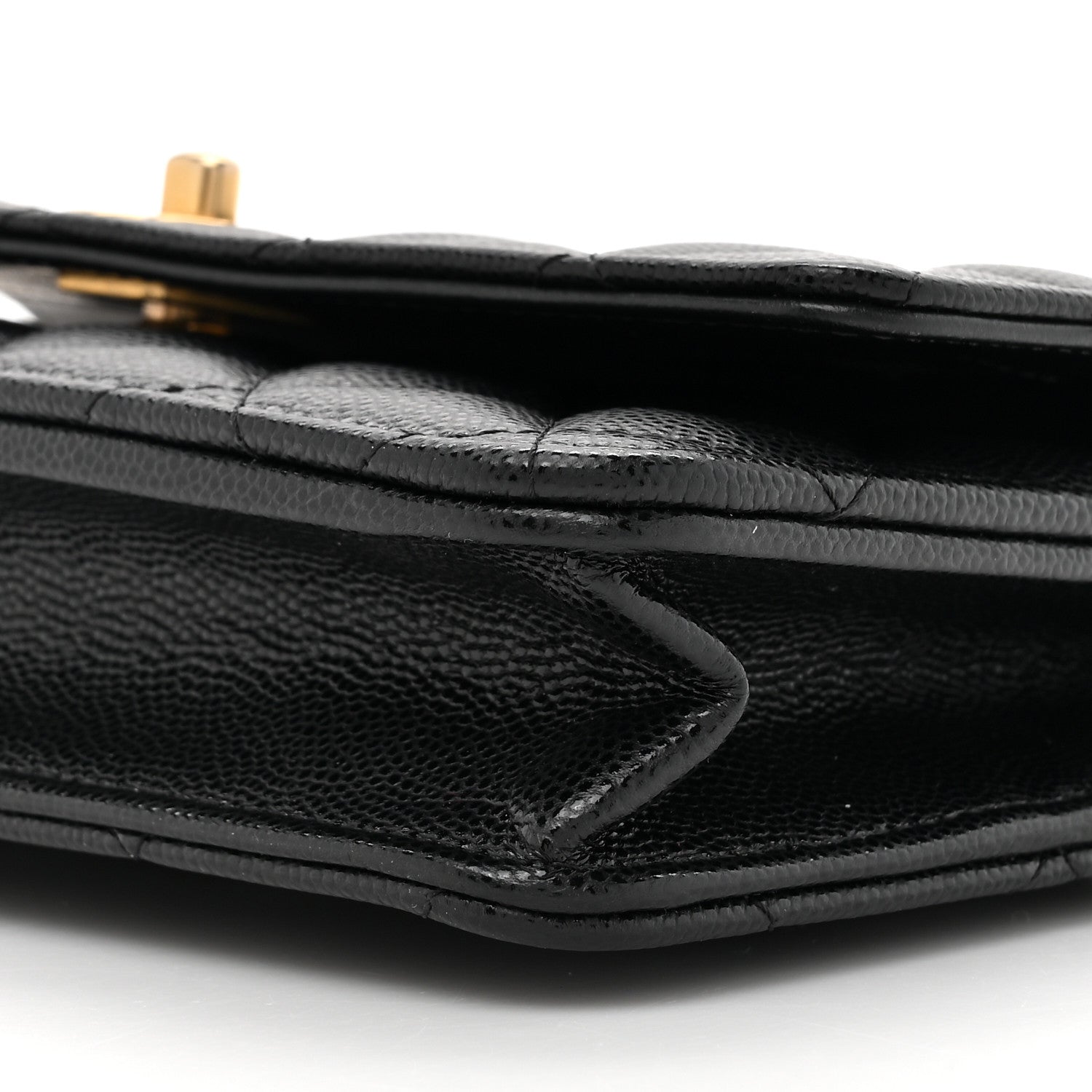 Chanel Shiny Caviar Quilted Pick Me Up Wallet On Chain WOC Black 9 of 11