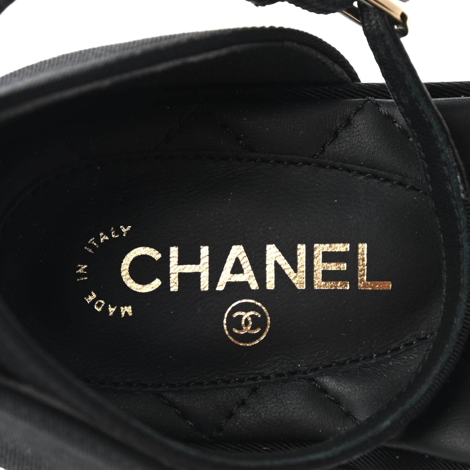 Chanel Grosgrain Cap Toe CC Ankle Strap Sandals 40 Black 7 of 8