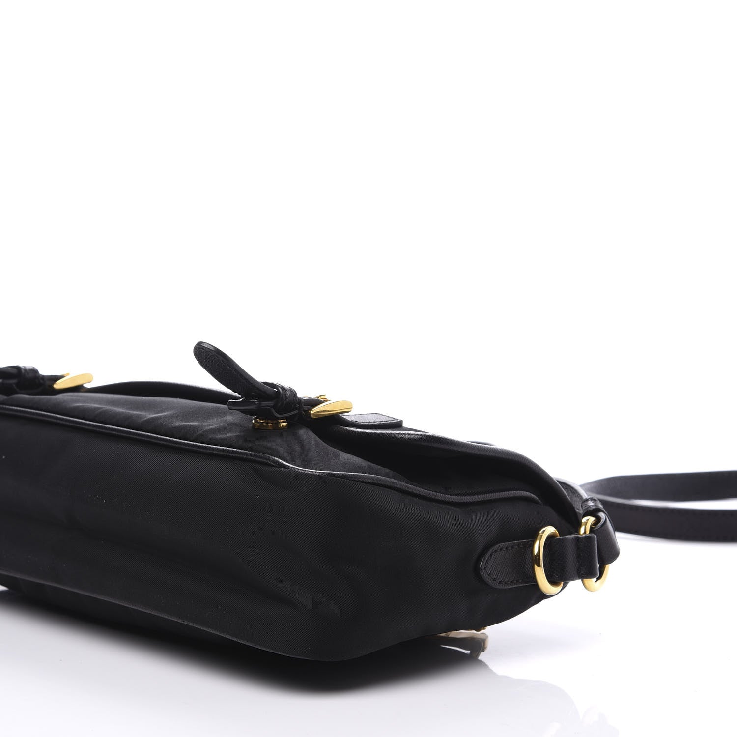 Prada Tessuto Nylon Saffiano Small Messenger Bag Black 6 of 9