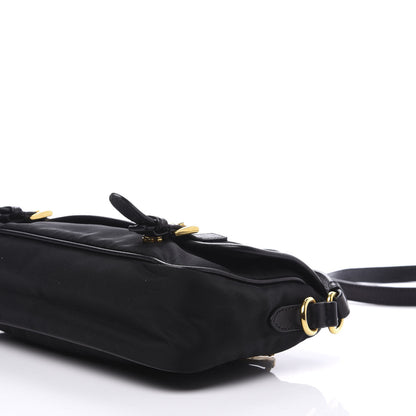 Prada Tessuto Nylon Saffiano Small Messenger Bag Black 6 of 9