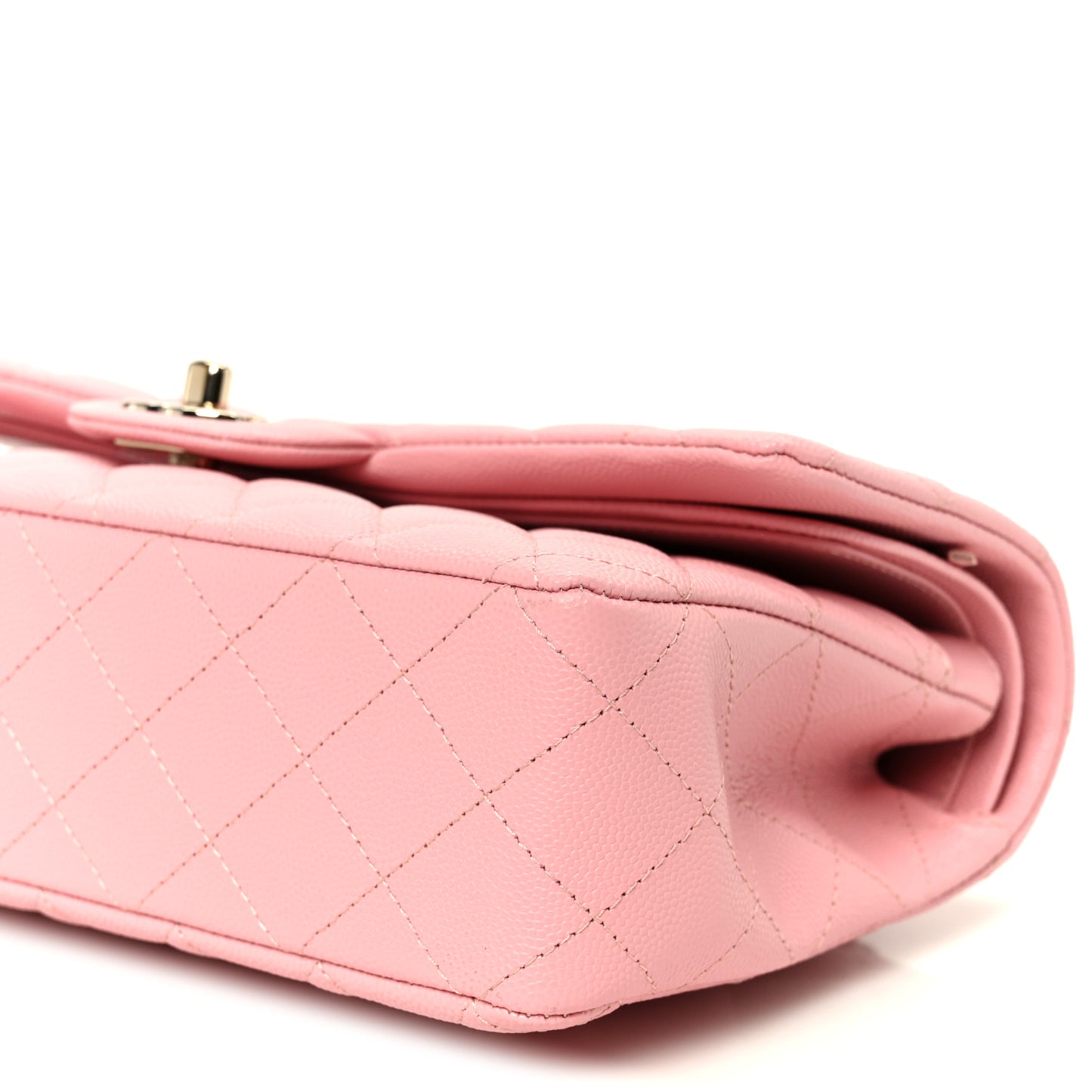 Caviar Quilted Medium Double Flap Light Pink