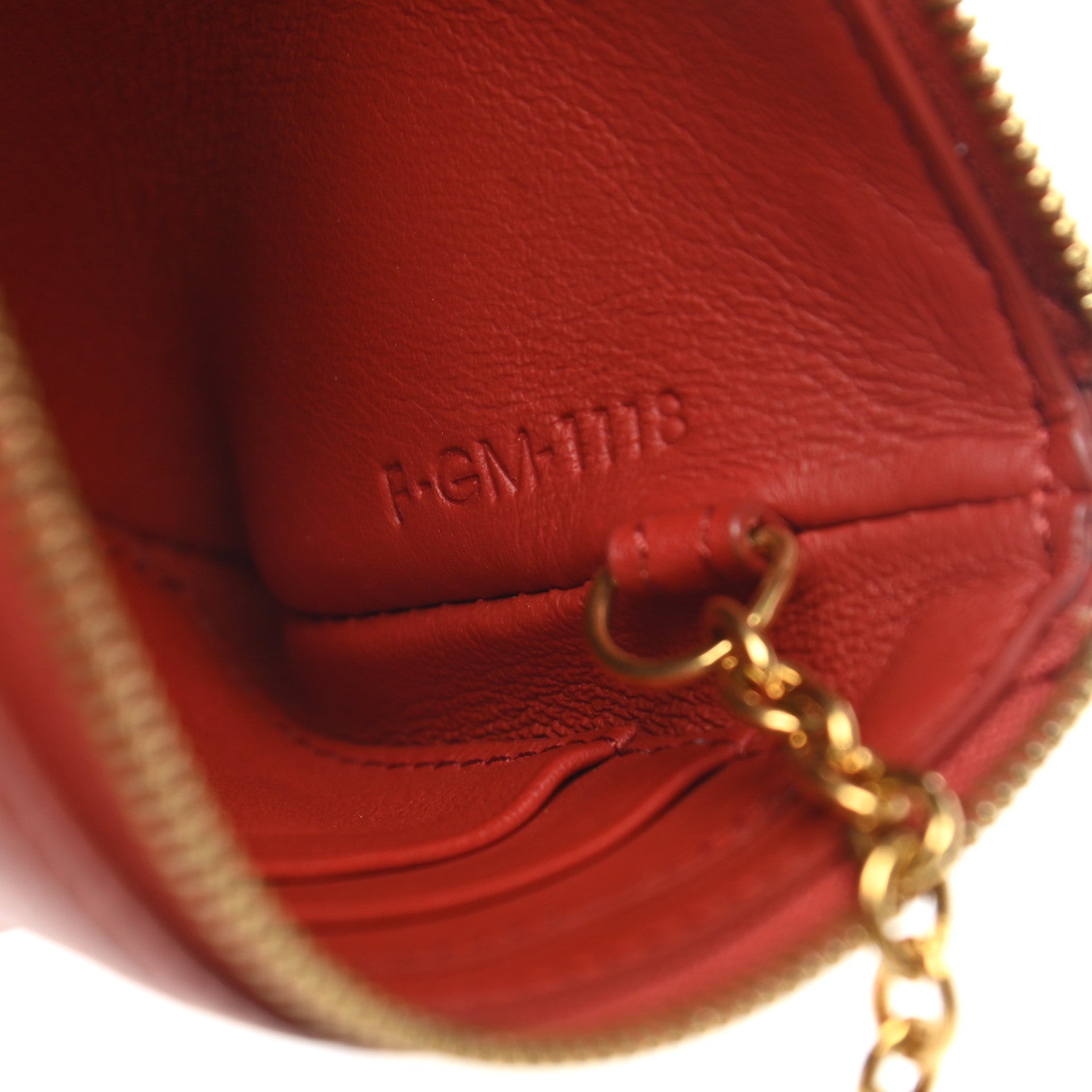 Celine Calfskin Medium Half Zip Multifunction Wallet Coin Purse Fox Red 12 of 18