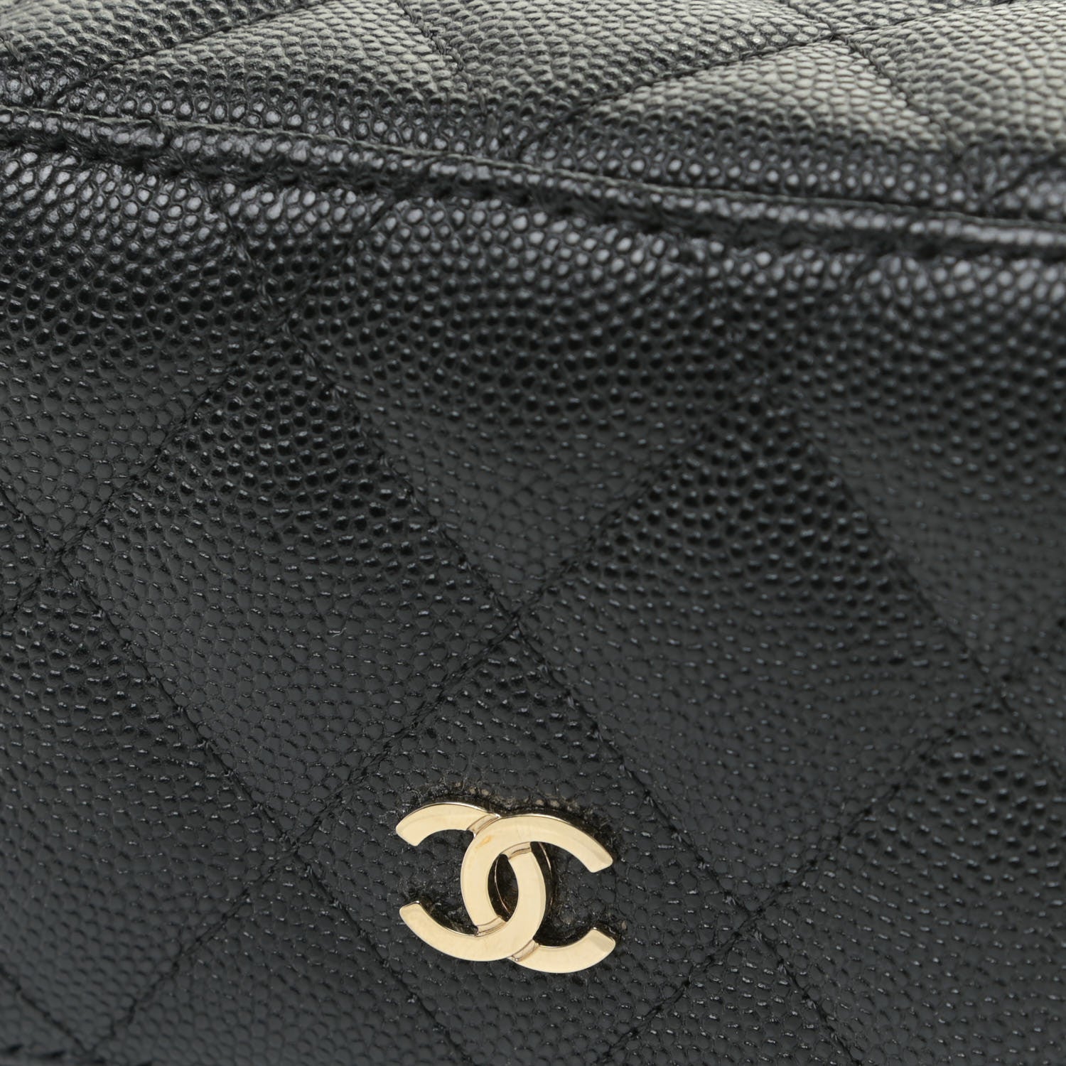 Chanel Caviar Quilted CC Vanity Cosmetic Case Black 8 of 12