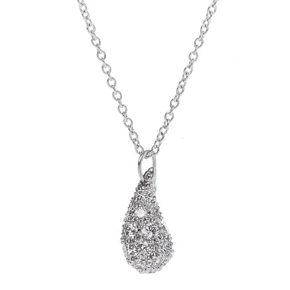 Tiffany Platinum Diamond 6mm Elsa Peretti Teardrop Pendant Necklace 4 of 6