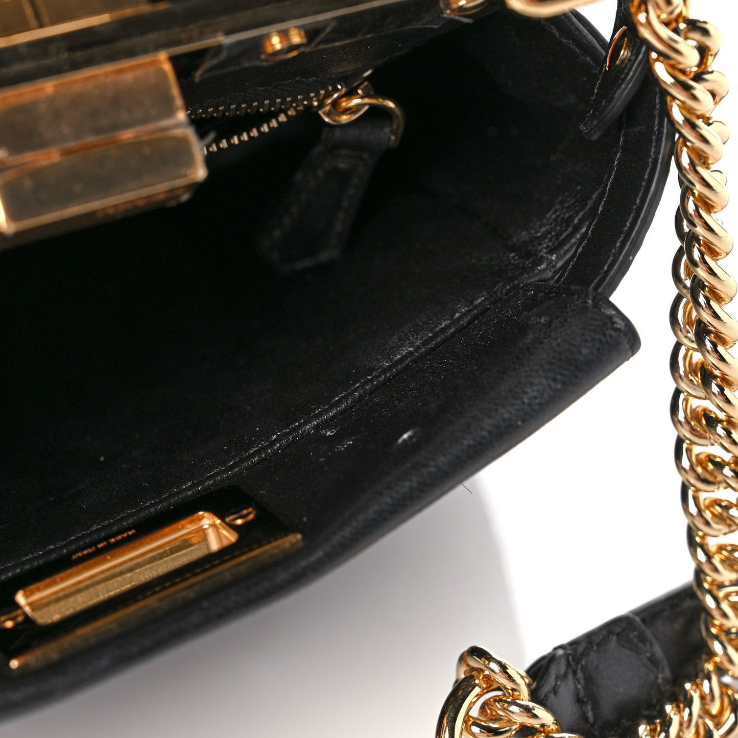 Nappa Crystal Studded XS Peekaboo Iconic Satchel Black