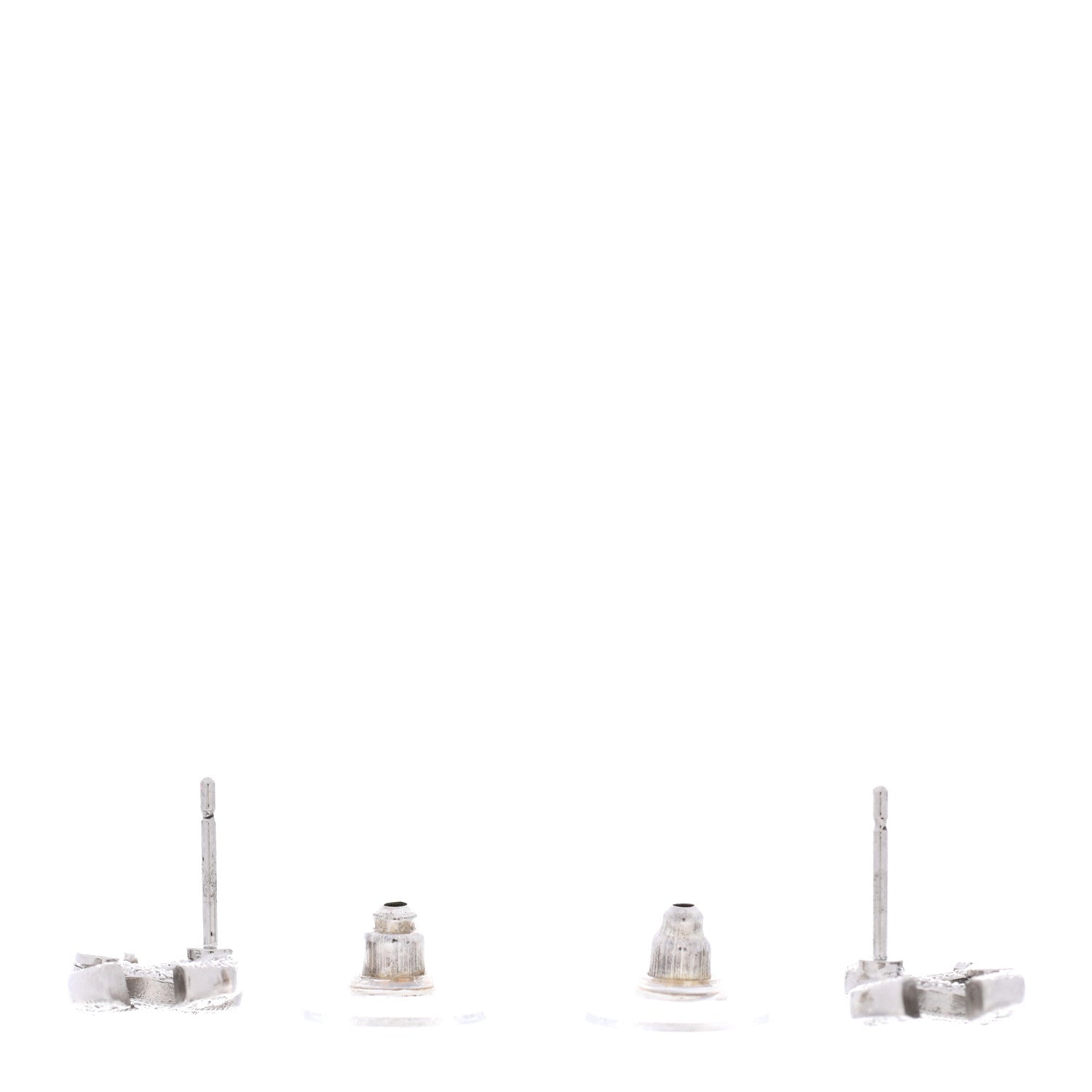 Chanel Crystal CC Earrings Silver 3 of 4