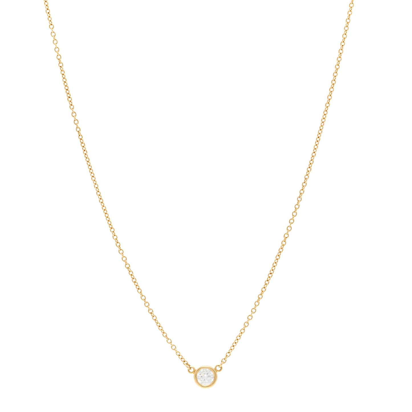 18K Yellow Gold Diamond .21ct Elsa Peretti Diamonds by the Yard Pendant Necklace