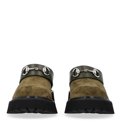 Gucci Suede Womens Horsebit Platform Mules 38.5 Dark Green 3 of 11