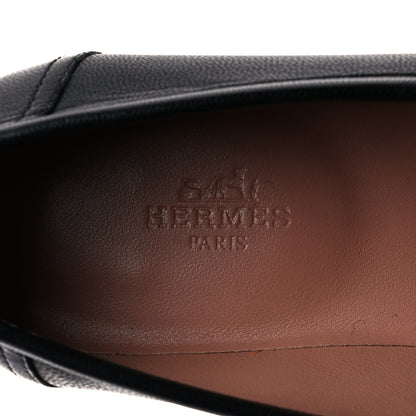 Hermes Goatskin Womens Paris Loafers 37 Black 6 of 9