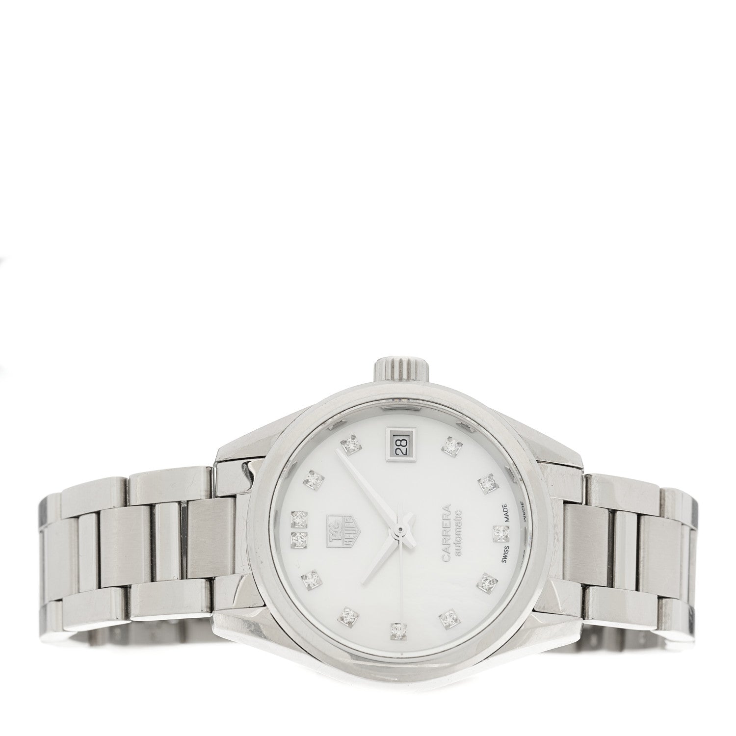 Tag Heuer Stainless Steel Diamond Mother of Pearl 29mm Carrera Lady Automatic Watch WAR2414 2 of 5