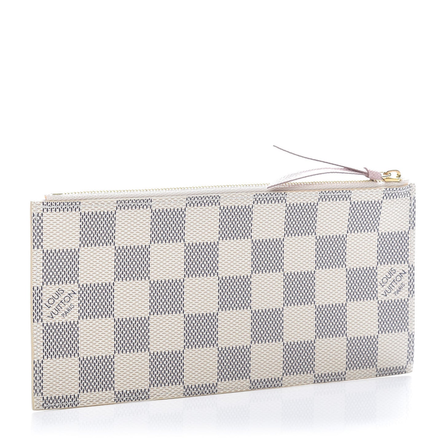 Damier Azur Felicie Chain Wallet Zippered Insert Rose Ballerine