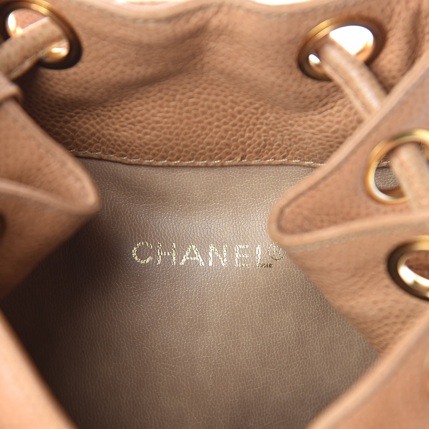 Chanel Caviar Drawstring Backpack Beige 7 of 13