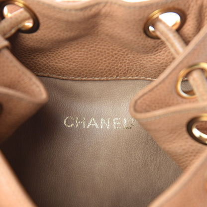 Chanel Caviar Drawstring Backpack Beige 7 of 13