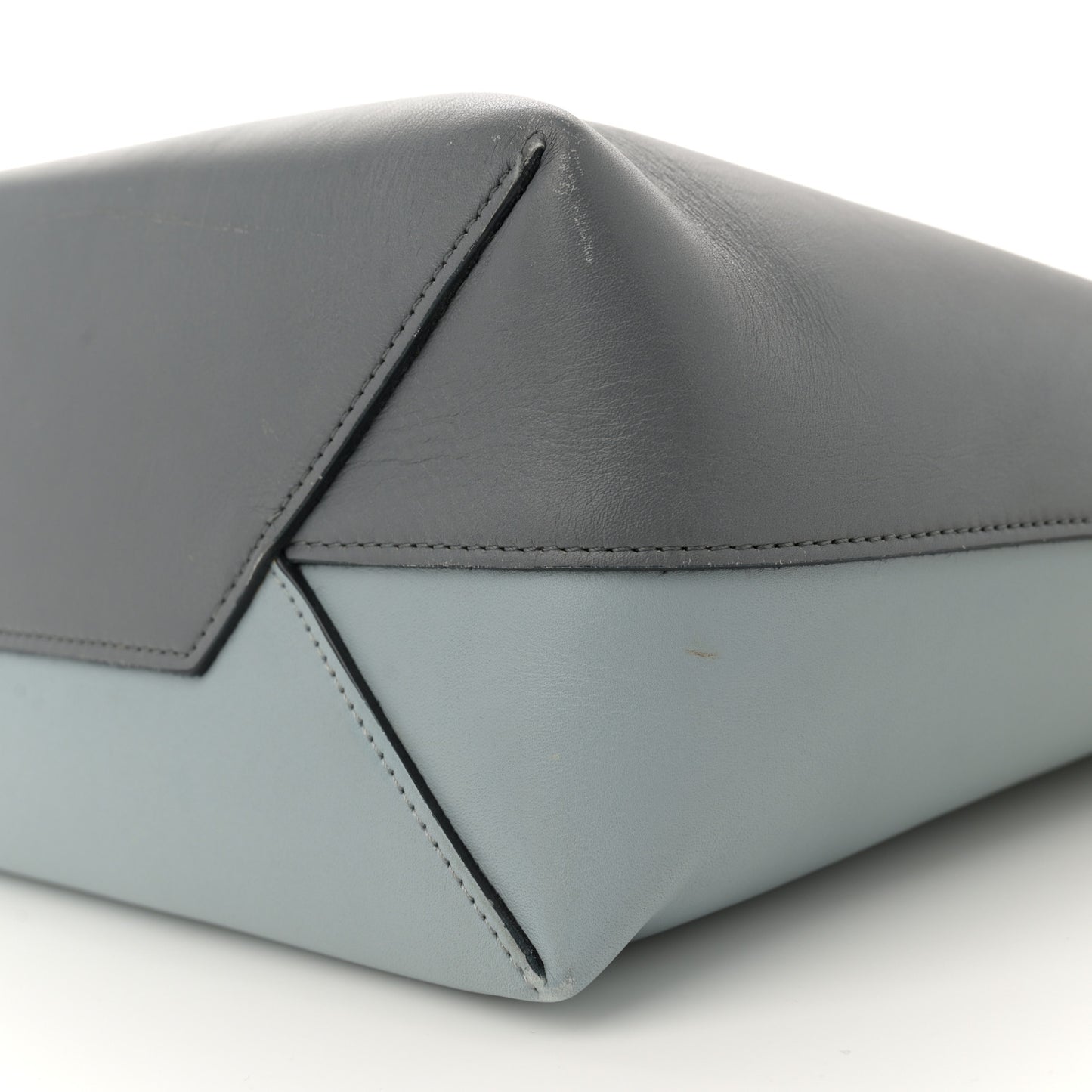 Shiny Smooth Calfskin Small Twisted Cabas Kohl Cloud