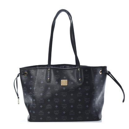 MCM Visetos Medium Reversible Shopper Tote Black 1 of 23