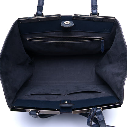 Fendi Vitello Elite Flamingo Large 3Jours Tote Navy 4 of 5