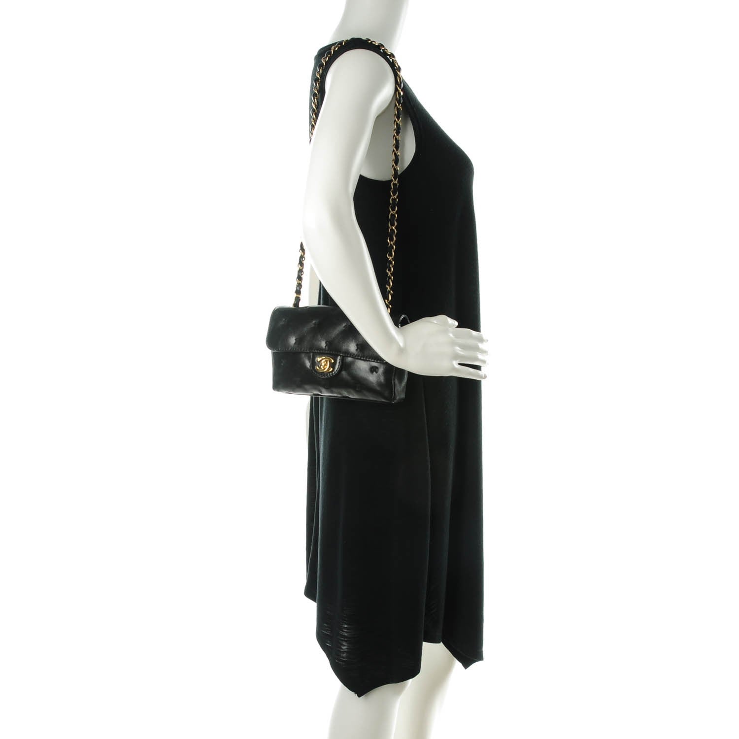 Chanel Lambskin Stitched Mini Flap Black 2 of 8
