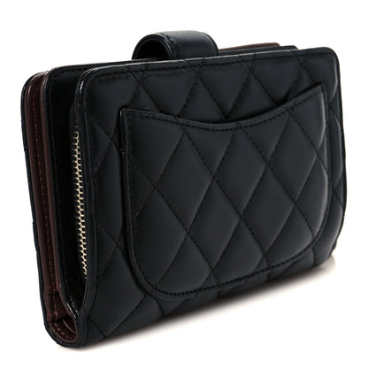 Chanel Lambskin Quilted Zipped Pocket Wallet Black 3 of 10