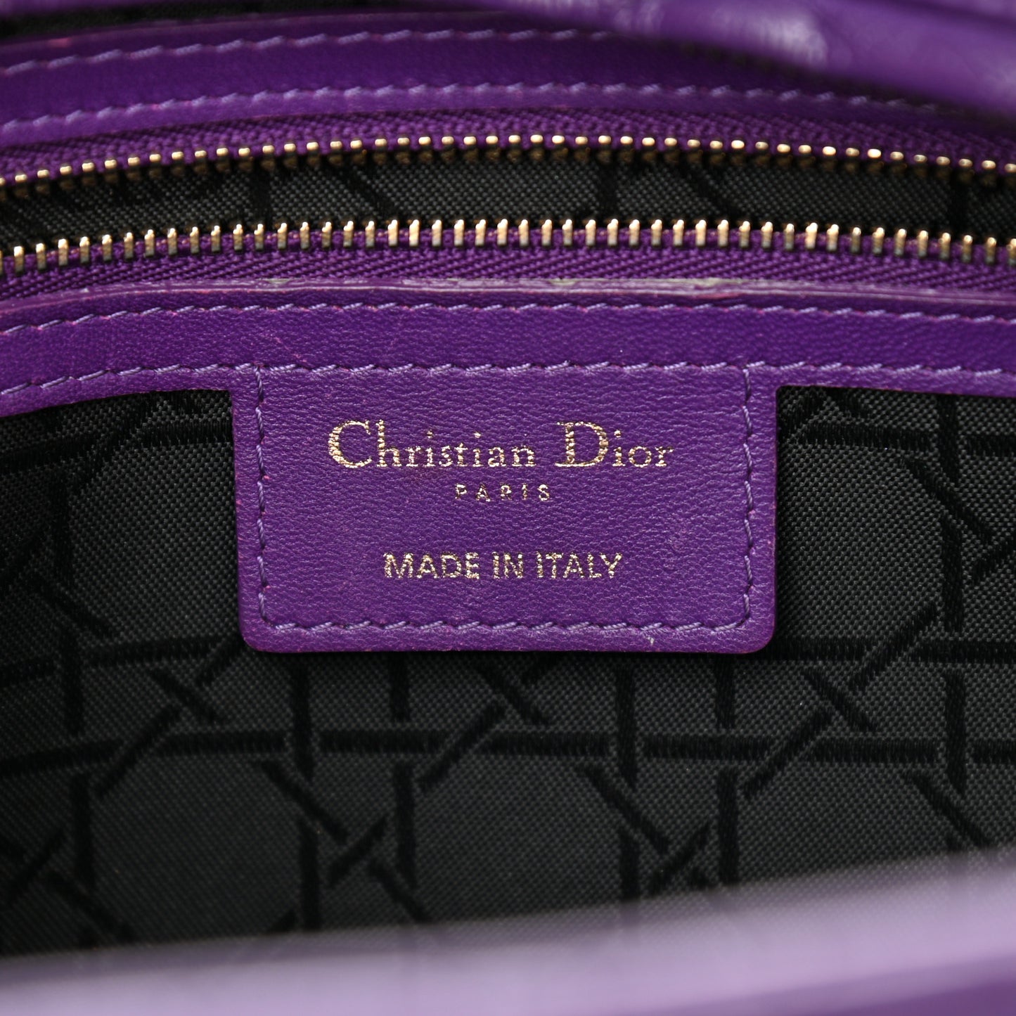 Lambskin Cannage Large Lady Dior Purple