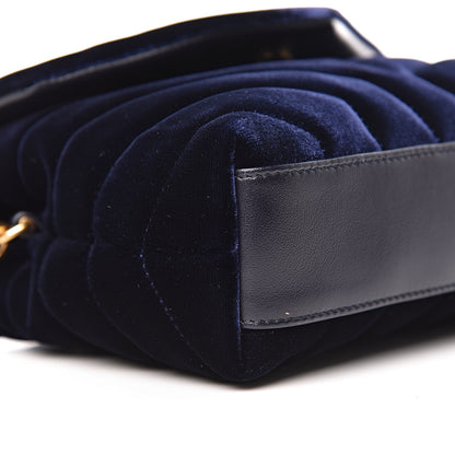 Saint Laurent Velvet Y Quilted Monogram Toy Loulou Crossbody Bag Navy 8 of 11