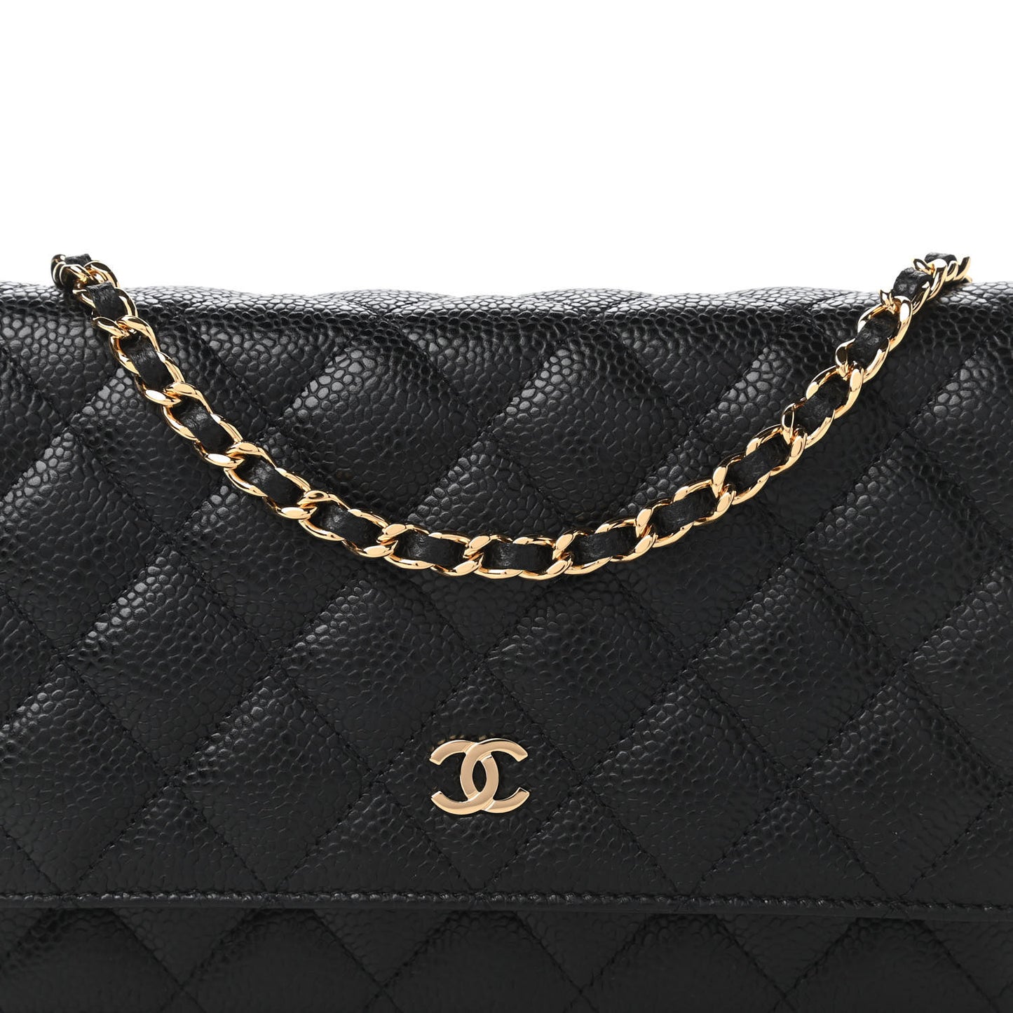 Caviar Quilted Wallet On Chain WOC Black