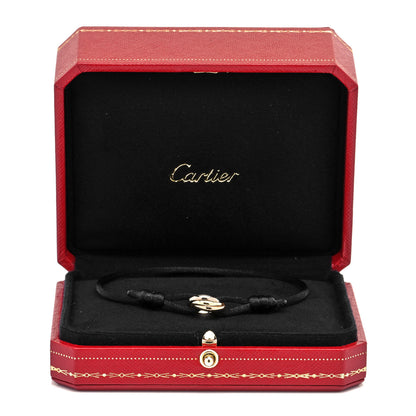 Cartier 18K Pink Yellow White Gold Trinity Adjustable Cord Bracelet Black 6 of 6