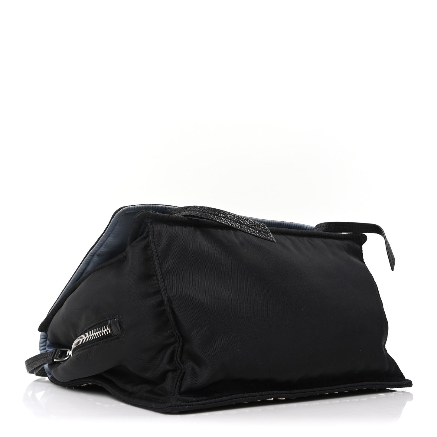 Tessuto Nylon Studded Etiquette Flap Black