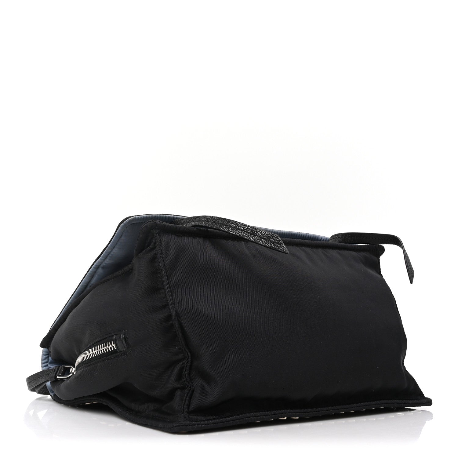 Prada Tessuto Nylon Studded Etiquette Flap Black 4 of 9