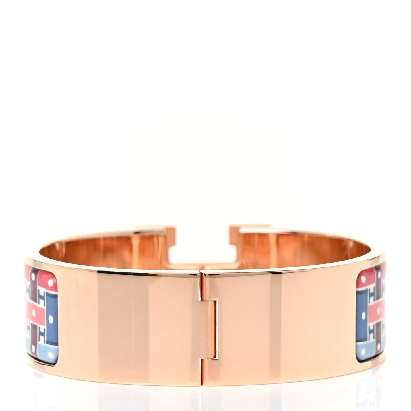 Enamel Print Son Du H Wide Clic Clac H Bracelet GM Album De Soie