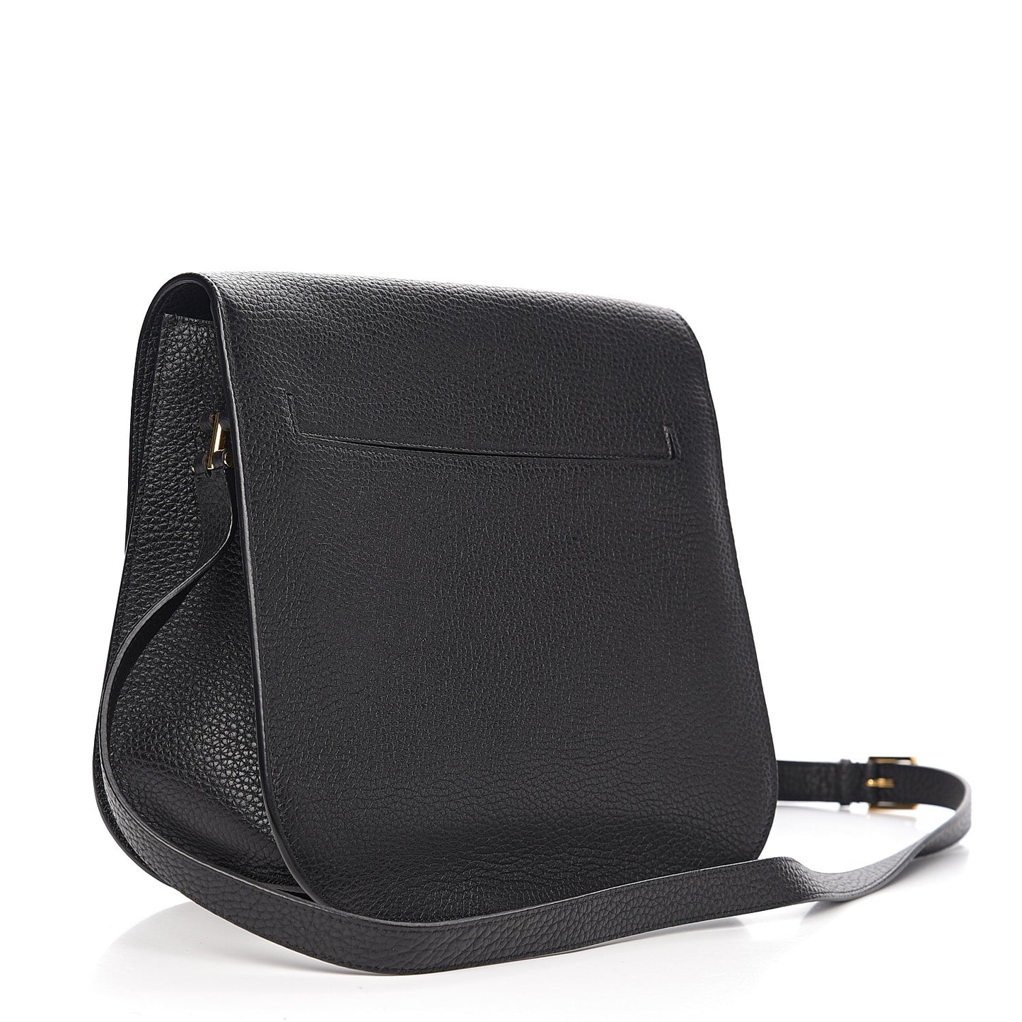 Calfskin Large T Clasp Tara Crossbody Bag Black