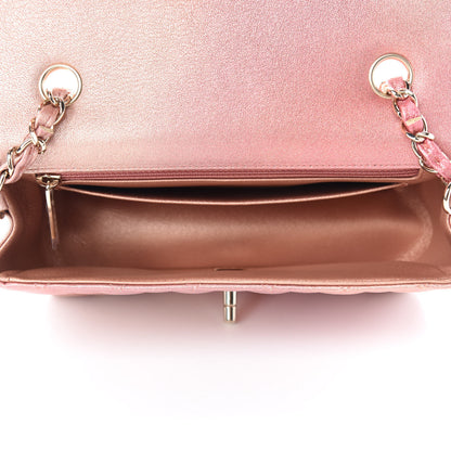 Chanel Metallic Lambskin Quilted Ombre Mini Rectangular Flap Pink 5 of 11